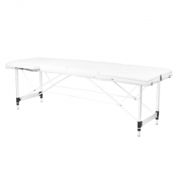 STÓŁ SKŁADANY DO MASAŻU ALUMINIOWY KOMFORT 3 SEGMENTOWY WHITE
